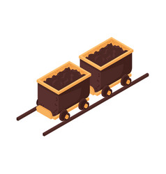 Mine Wagons Isometric Composition