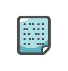 Braille Paper Sheet Icon Cartoon