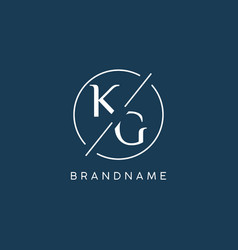 Initial Letter Kg Logo Monogram With Circle Line