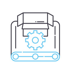 Manufacturing Line Icon Outline Symbol