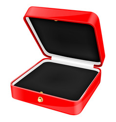 Open Red Jewelry Box With Black Velvet Lining