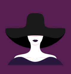 Faceless Woman Portrait In A Hat Abstract Elegant