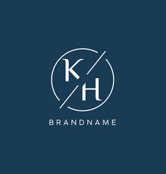 Initial Letter Kh Logo Monogram With Circle Line