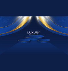 Luxury Blue And Gold Background With Golden Light