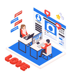 Online Dating Isometric Composition