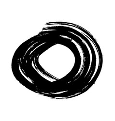 Black Grunge Brush Strokes In Circle Form