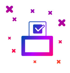 Color Vote Box Or Ballot Box With Envelope Icon