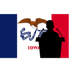 Iowa Usa Flag Background Man Speaks Business Man