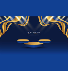 Luxury Blue And Gold Background With Golden Light