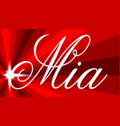 Mia Girl Name With Bright Star