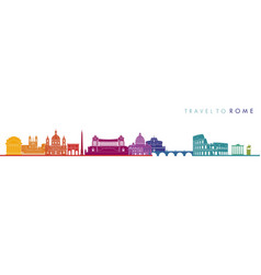 Rome Landmarks Skyline Colorful