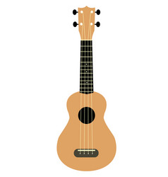 Brown Hawaiian Guitar Isolated On A White