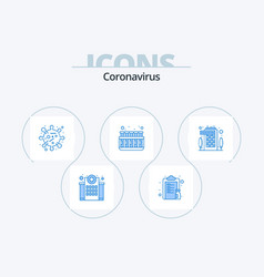 Coronavirus Blue Icon Pack 5 Icon Design Lab Test