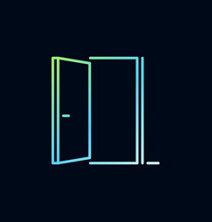 Entrance Door Concept Colorful Outline Icon