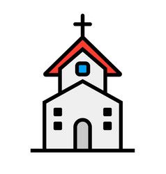 Flat Design Church Icon Or Christian Or Chapel