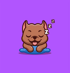 Pitbull Sleepy Cute Creative Kawaii Cartoon