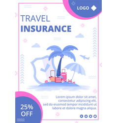 Travel Insurance Flyer Template Flat Design