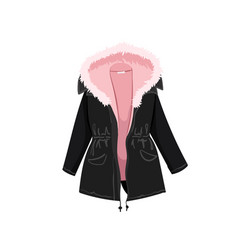 Winter Clothes With Fur Jacket Parka Isolated