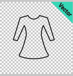 Black Line Woman Dress Icon Isolated On