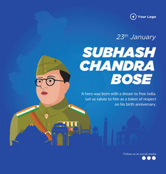 Subhash Chandra Bose Jayanti Banner Design