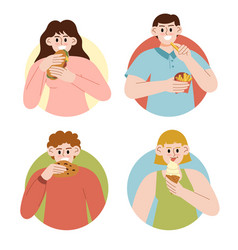 Flat People Eating