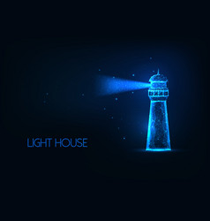 Futuristic Glowing Lo Polygonal Lighting House