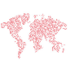 Isolated Pink Color Worldmap Of Dots On White