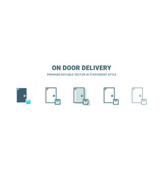 On Door Delivery Icon In 5 Different Style