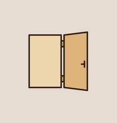 Opened Door Concept Colored Simple Icon Or