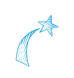 Blue Ink Sketch Of Shooting Star