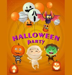 Halloween Party Poster Design With Zombie Mummy