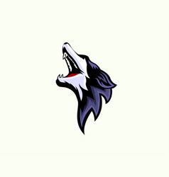 Head Wild Wolf Open Mouth Face Fierce Logo Design