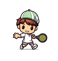 Tennis Player Cartoon Character Design Ideal