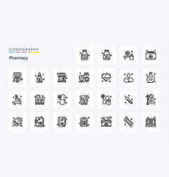 25 Pharmacy Line Icon Pack