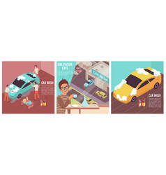 Car Wash Isometric Set