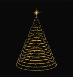 Christmas Tree Shape With Star On Top Over Black