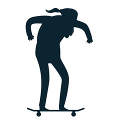 Old Man Skating Silhouette