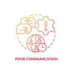 Poor Communication Red Gradient Concept Icon