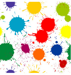 Color Paint Splatter Seamless Pattern Ink