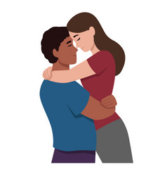 Cute Diversity Couple Hug