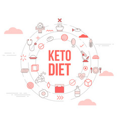 Keto Diet Concept With Icon Set Template Banner