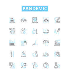 Pandemic Line Icons Set Coronavirus