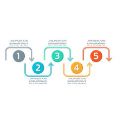 5 Step 3d Infographic Template With Five Numbers