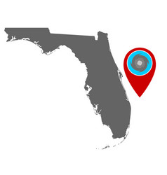 Map Florida And Pin With Hurricane Warning