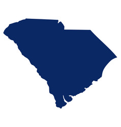 Map north carolina in blue colour Royalty Free Vector Image