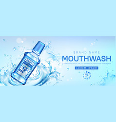 Mouthwash Bottle In Water Splash Promo Poster