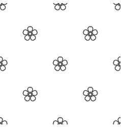 Seamless Jasmine Flower Pattern Black Flat