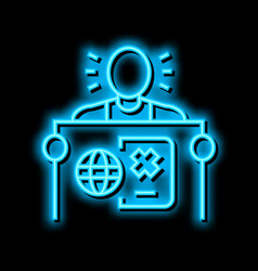 Undocumented Student Neon Glow Icon