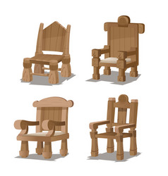 Wooden Chair Collection Set Isolate