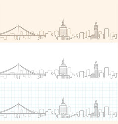 Oakland Hand Drawn Profile Skyline